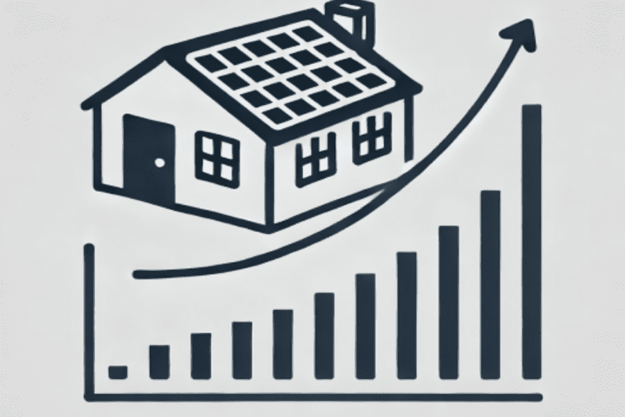 Uptrending graph of home energy efficiency